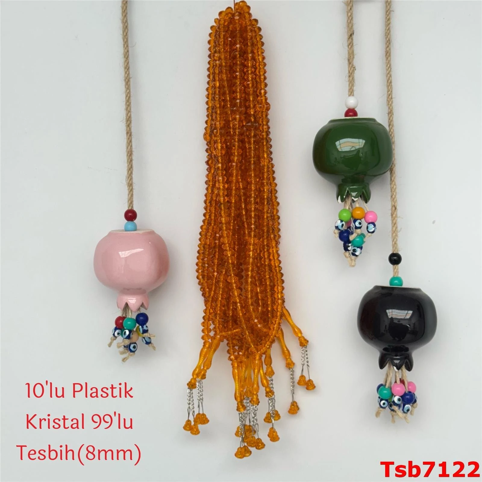 ZZ-074 10'lu Kristal Plastik 99luk Tesbih (8mm)