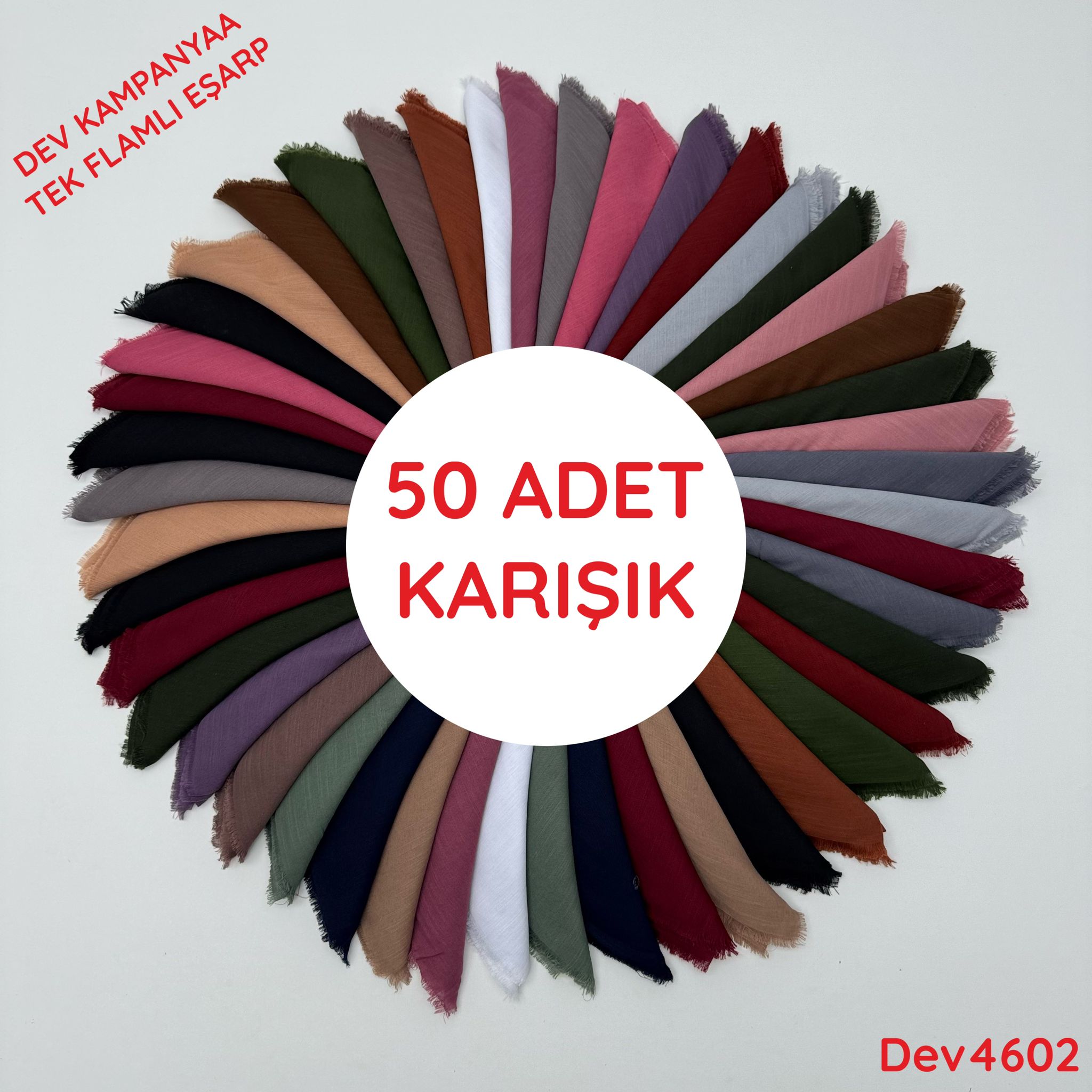 KAMPANYA.. 50 Adet Tek Flamlı Eşarp