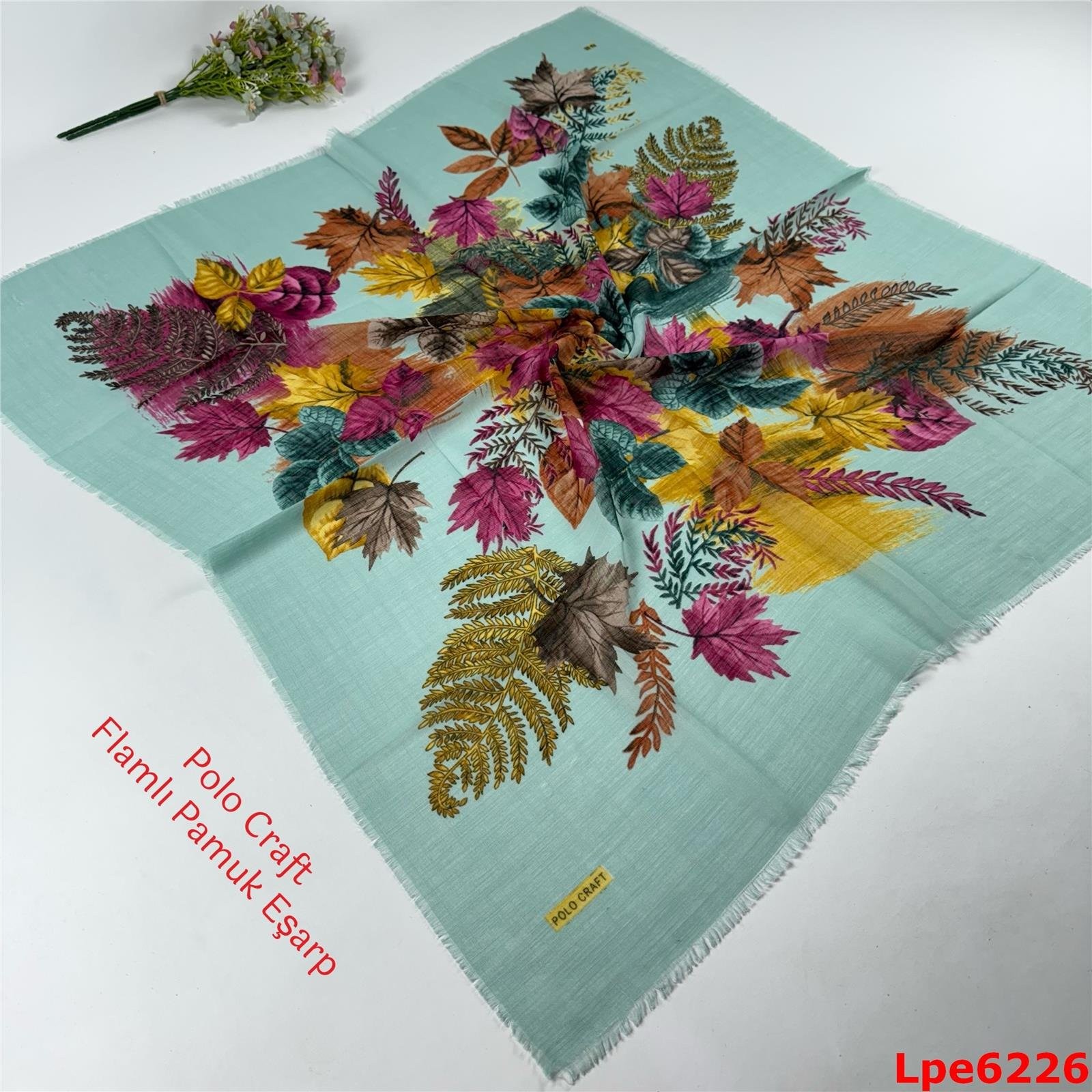 N-063 Polo Craft Flamlı Pamuk Eşarp