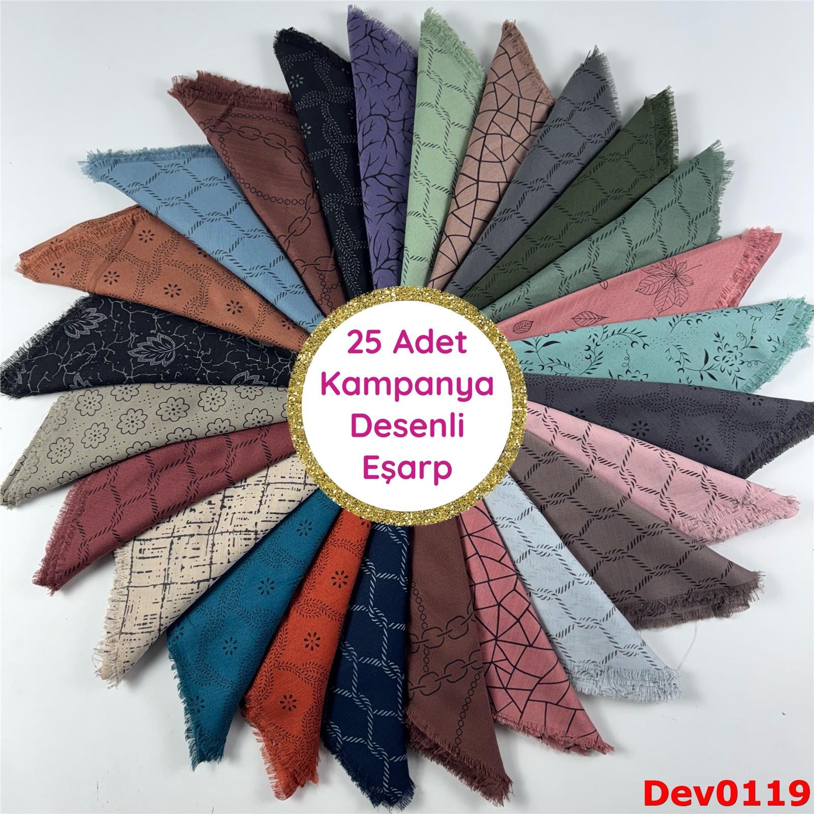 25 ADET KAMPANYA DESENLİ EŞARP