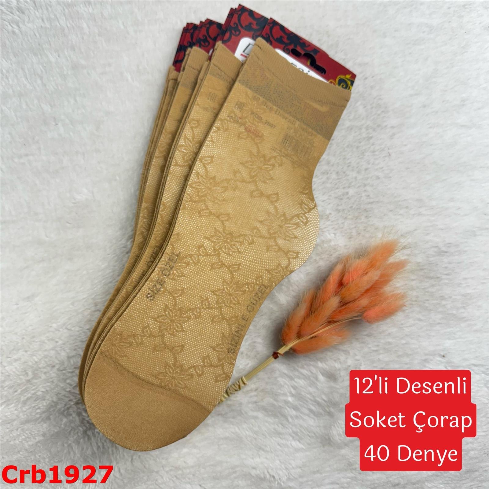 ZV-100 Desenli Soket Çorap (40 Denye) 12 ADET
