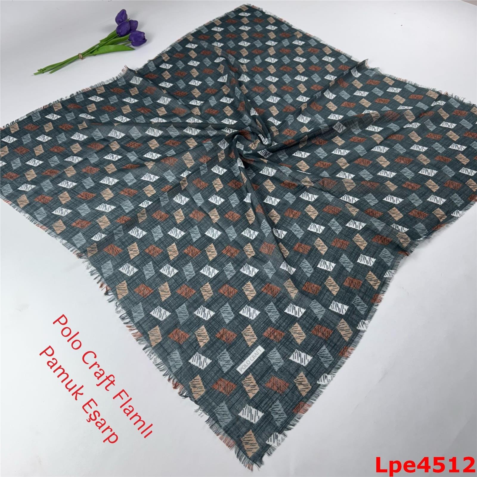 N-143 Polo Craft Flamlı Pamuk Eşarp