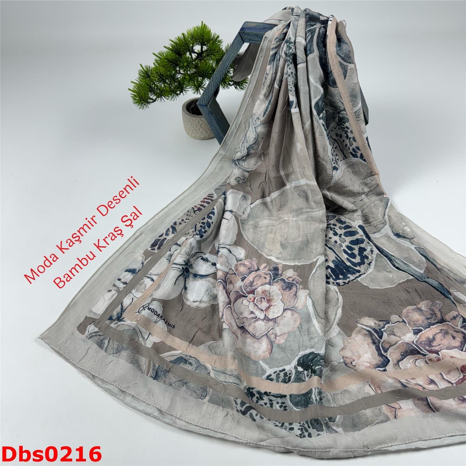 K-154 Moda Kaşmir Desenli Bambu Kraş Şal