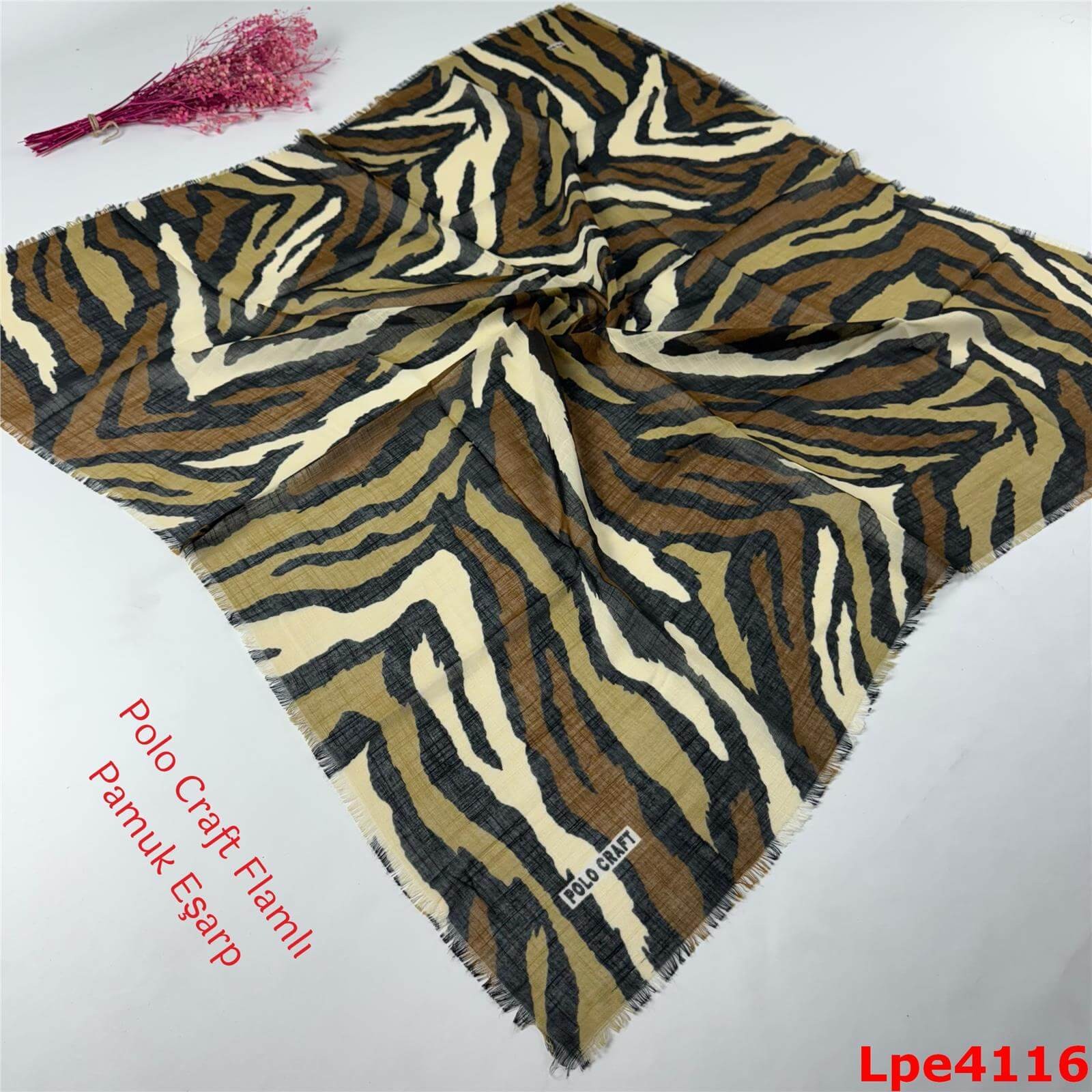 O-069 Polo Craft Flamlı Pamuk Eşarp