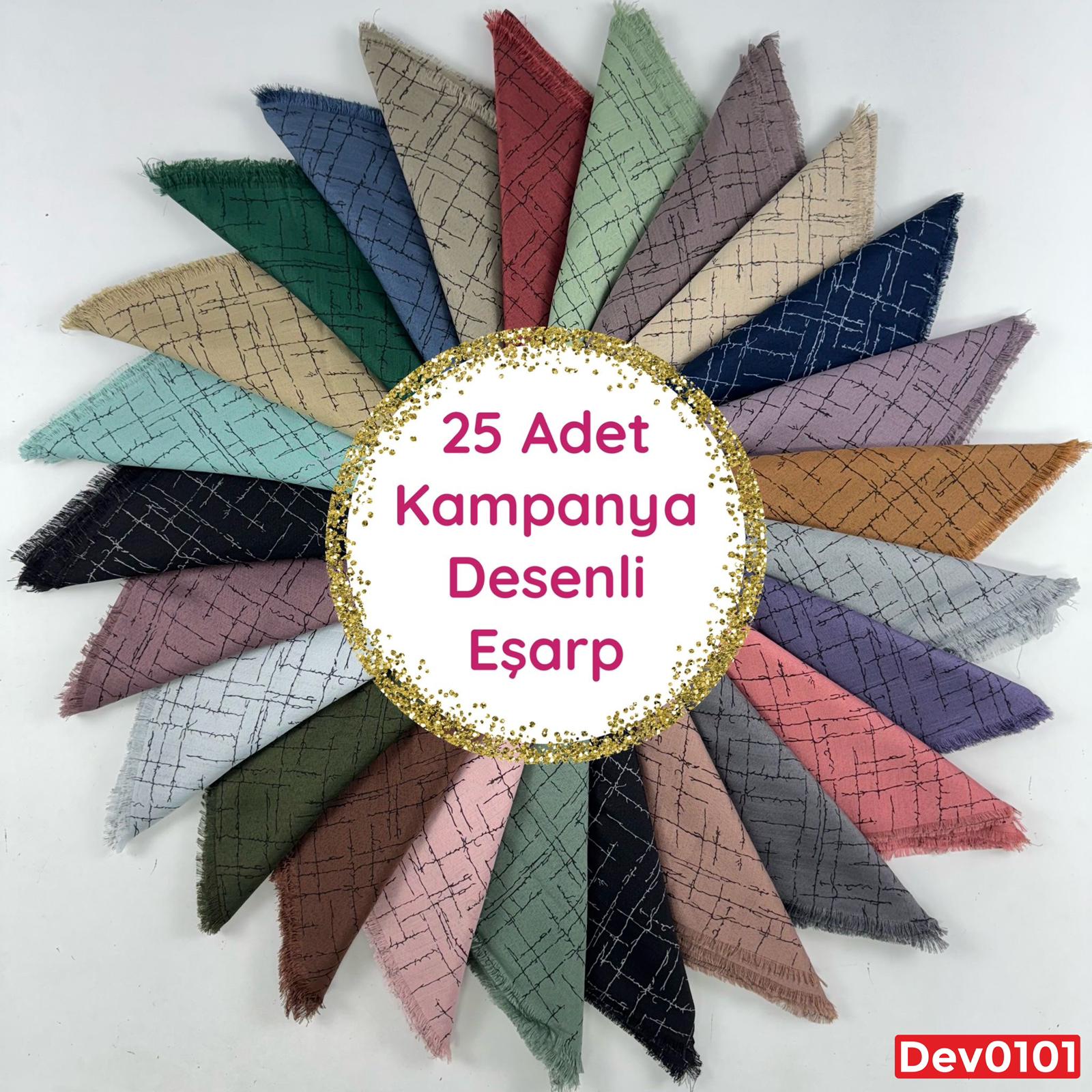 25 ADET KAMPANYA DESENLİ EŞARP