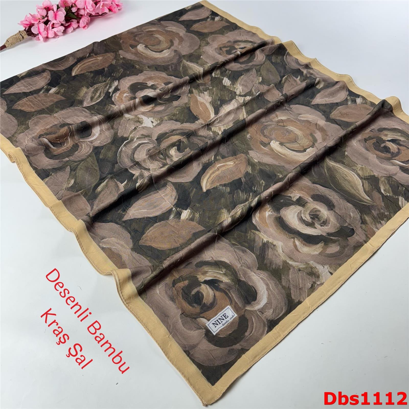 ZC-034 Nine Desenli Bambu Kraş Şal