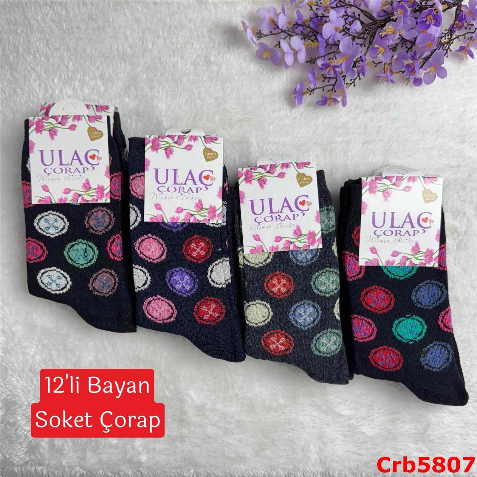 ZV-442  Ekonomik Bayan Soket Çorap 12 ADET