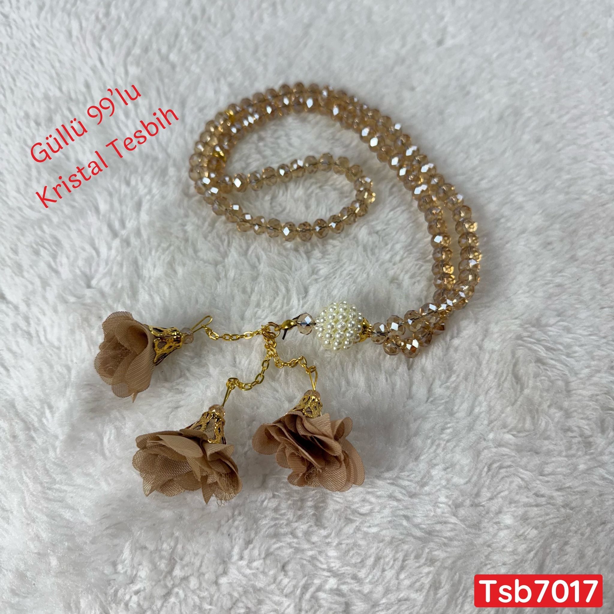 ZZ-043 Güllü 99lu Kristal Tesbih(8mm))
