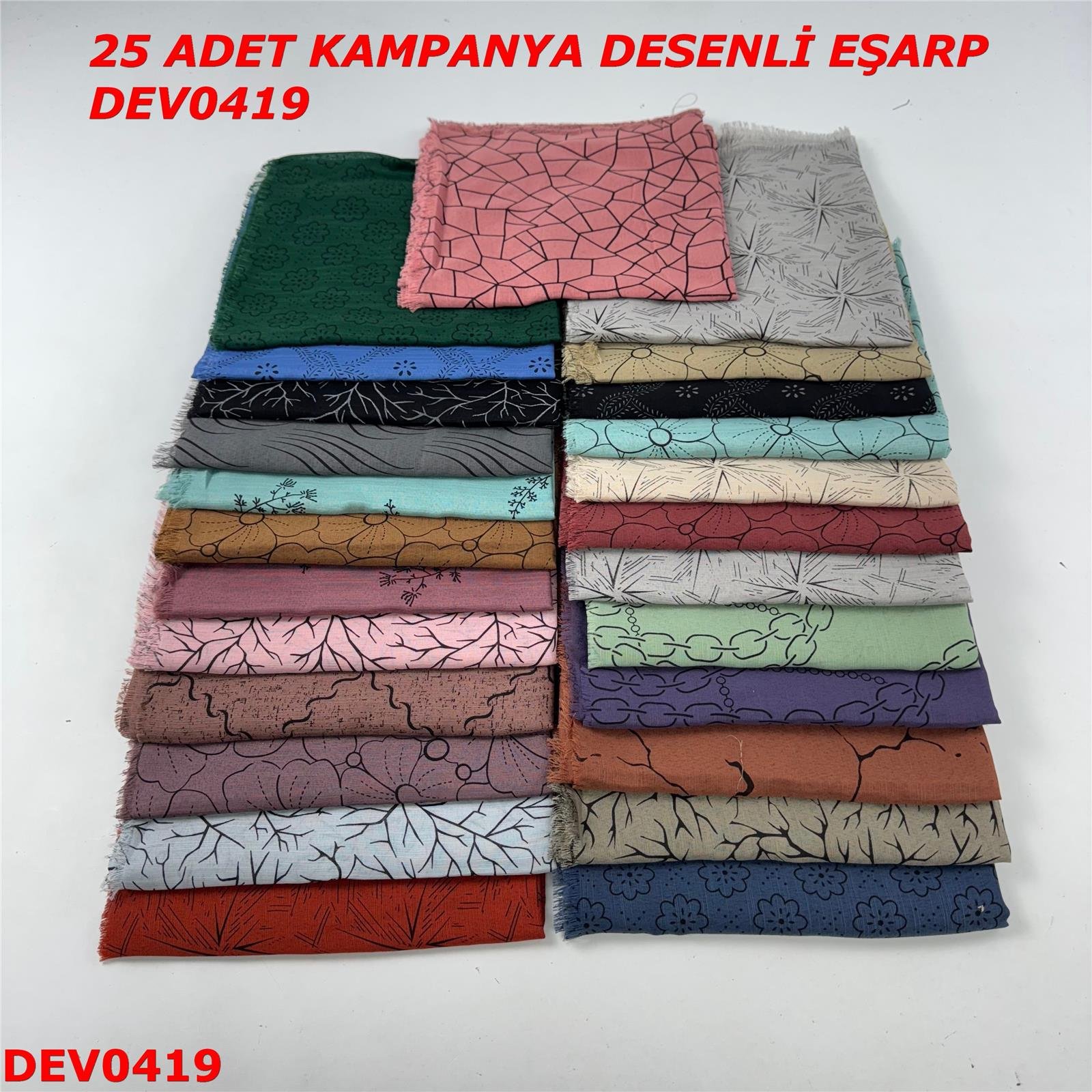 25 ADET  KAMPANYA DESENLİ EŞARP