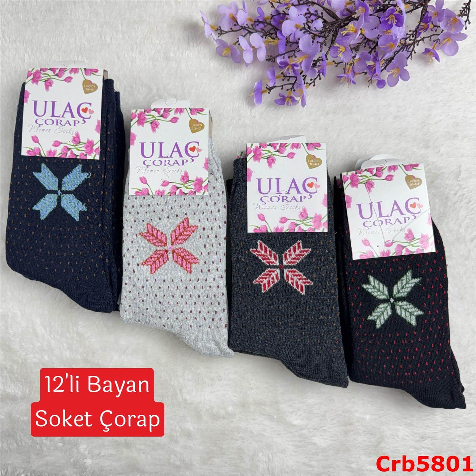 ZV-436  Ekonomik Bayan Soket Çorap 12 ADET