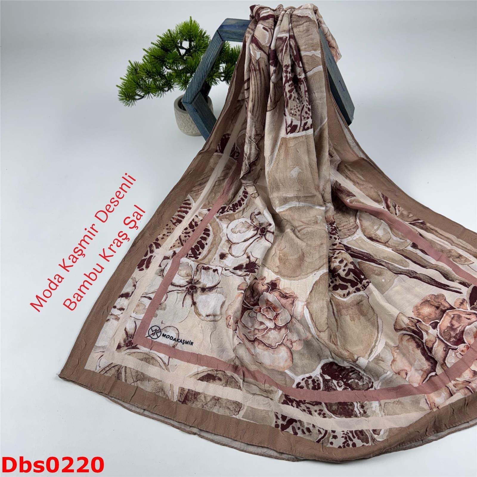K-158 Moda Kaşmir Desenli Bambu Kraş Şal
