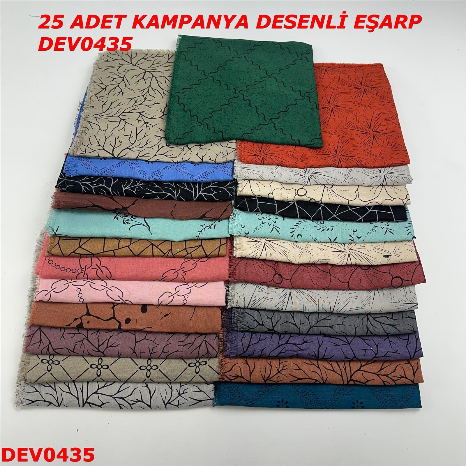 25 ADET  KAMPANYA DESENLİ EŞARP