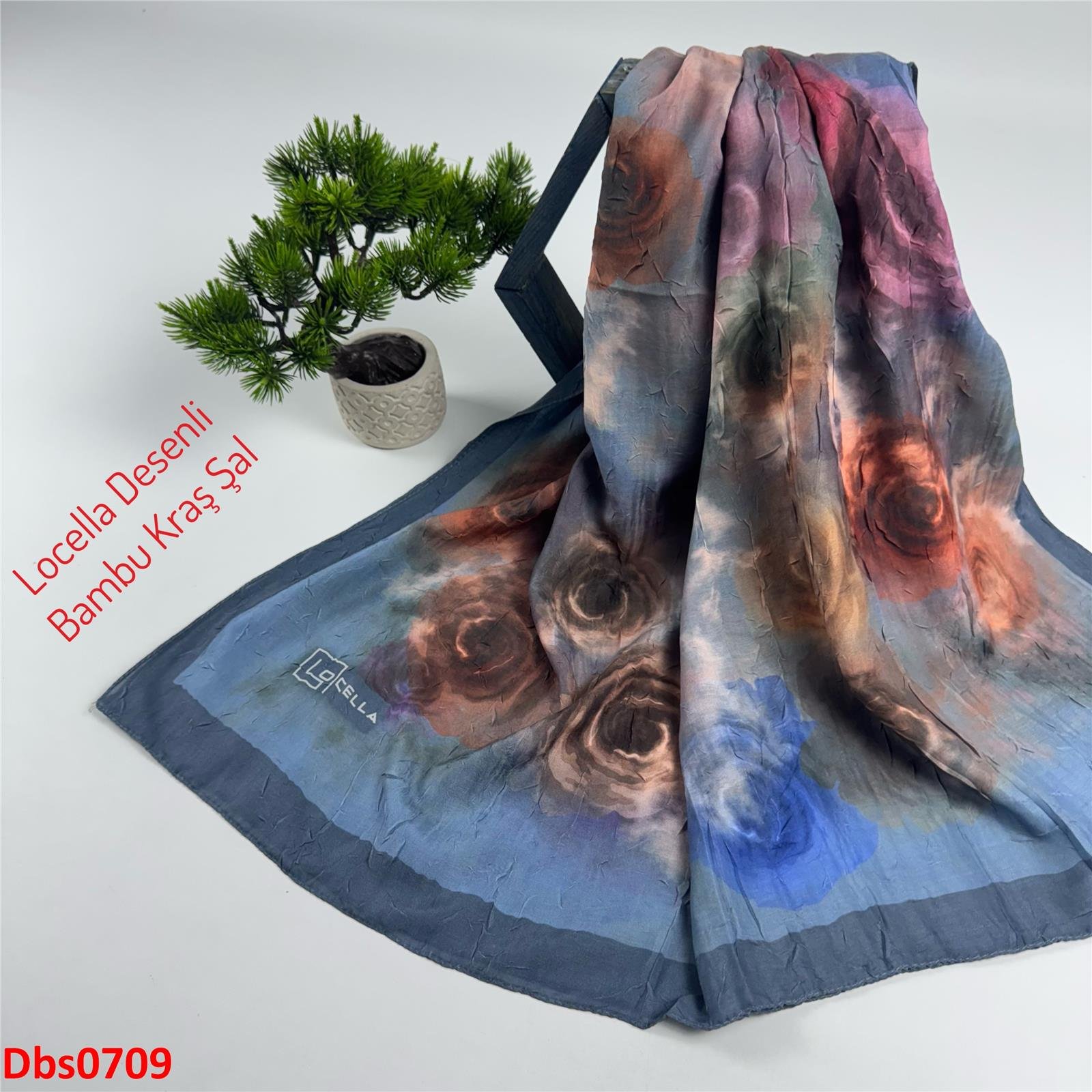 ZE-033 Locella Desenli Bambu Kraş Şal