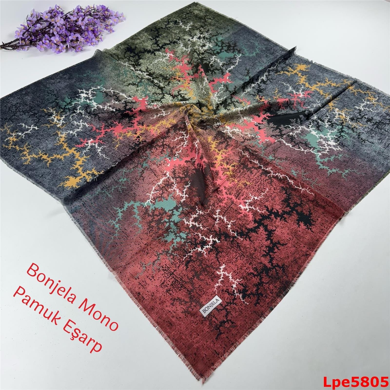O-035 Bonjela Mono Pamuk Eşarp