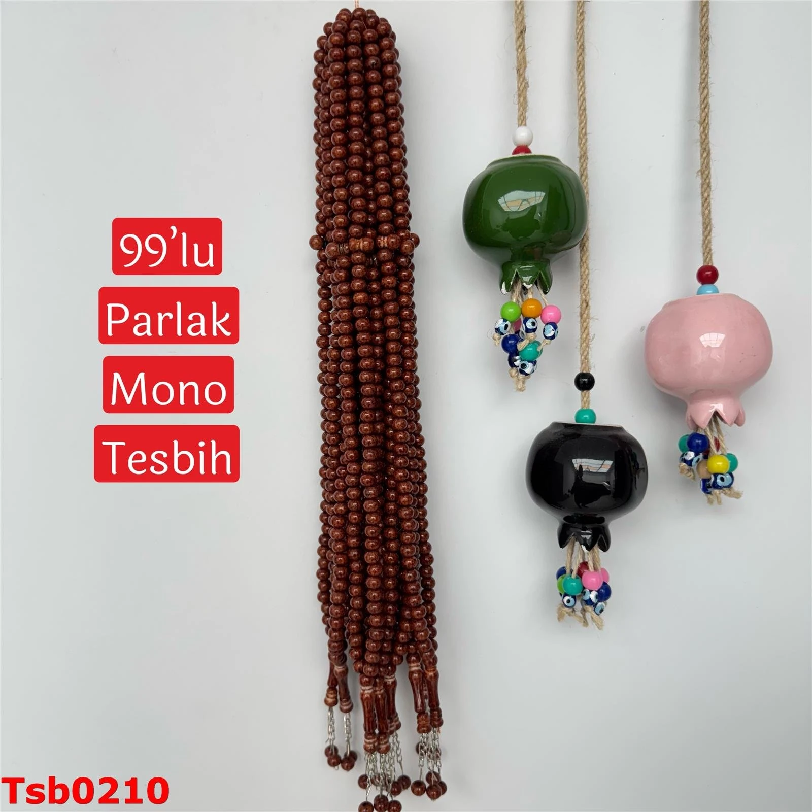ZZ-355 Parlak Mono 99'lu Tesbih(10mm)