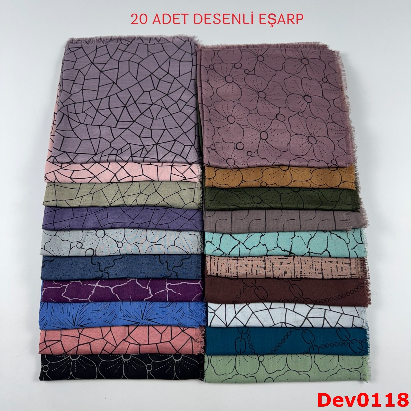 KAMPANYA.. 20 Adet Desenli Eşarp