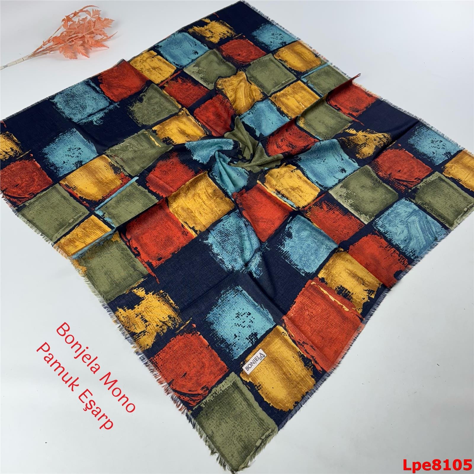 N-027 Bonjela Mono Pamuk Eşarp