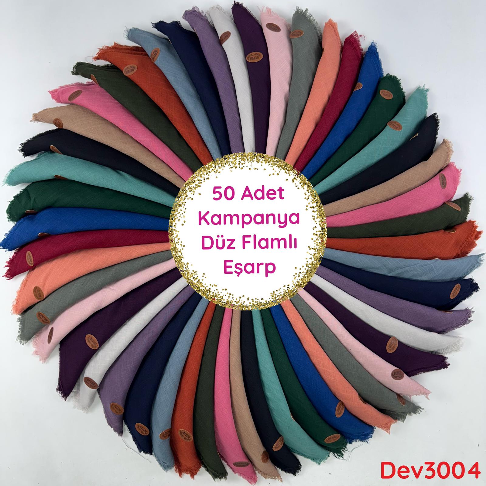 KAMPANYA.. 50 ADET DÜZ FLAMLI PAMUK EŞARP