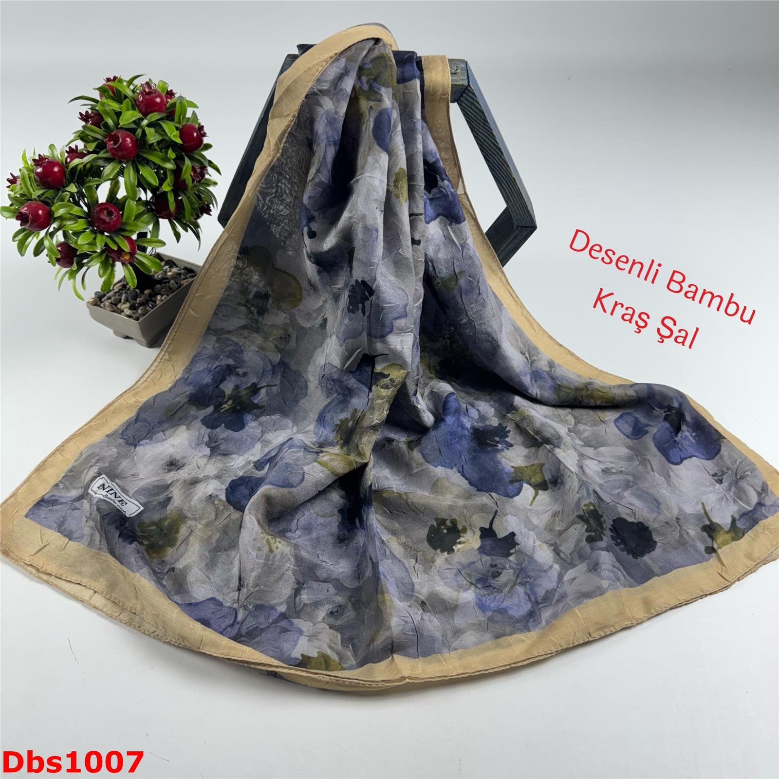 ZA-078 Nine Desenli Bambu Kraş Şal