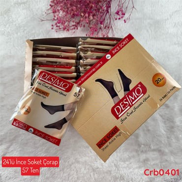ZV-177 24 Adet İnce Soket Çorap 57 Ten (20 Denye)