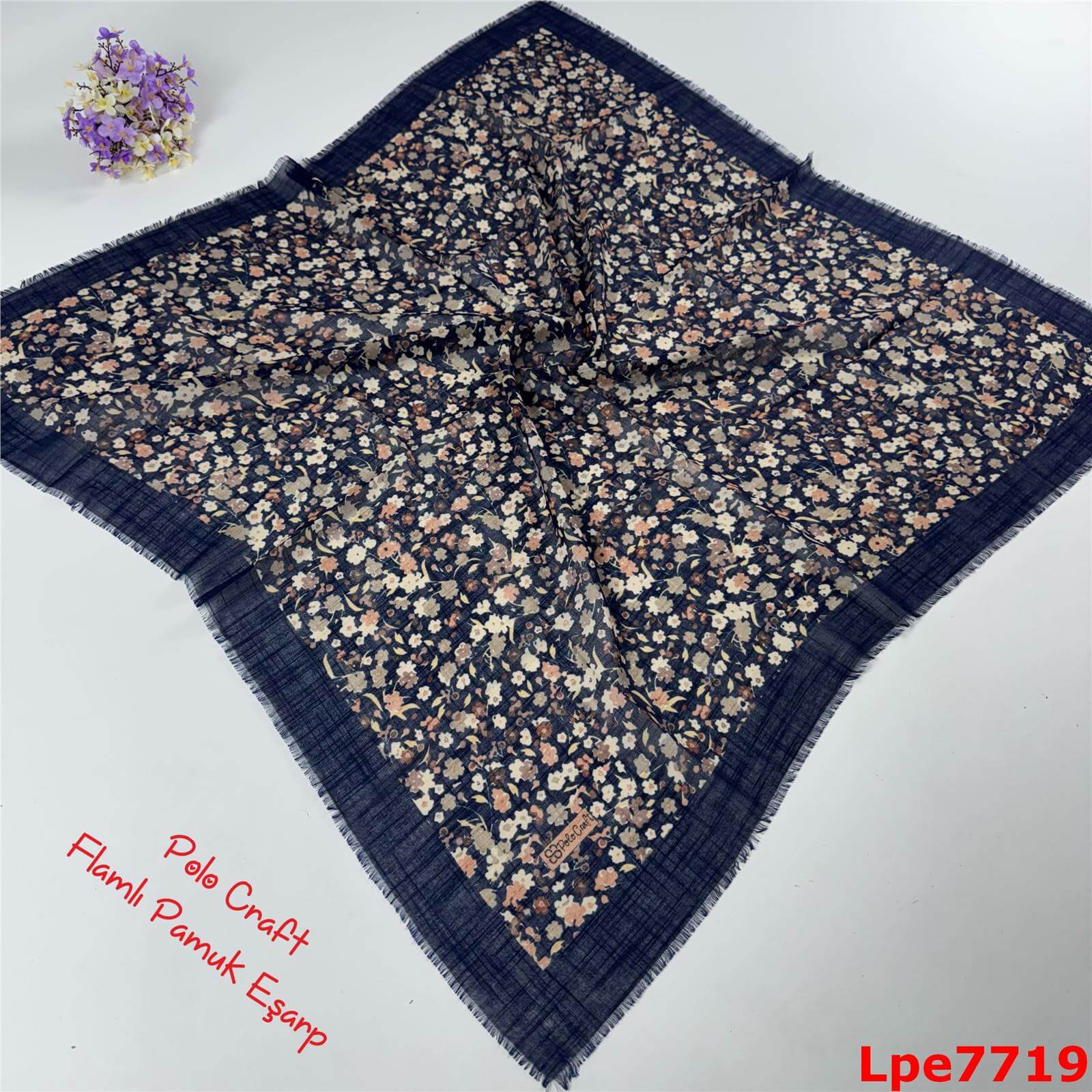 O-148 Polo Craft Flamlı Pamuk Eşarp