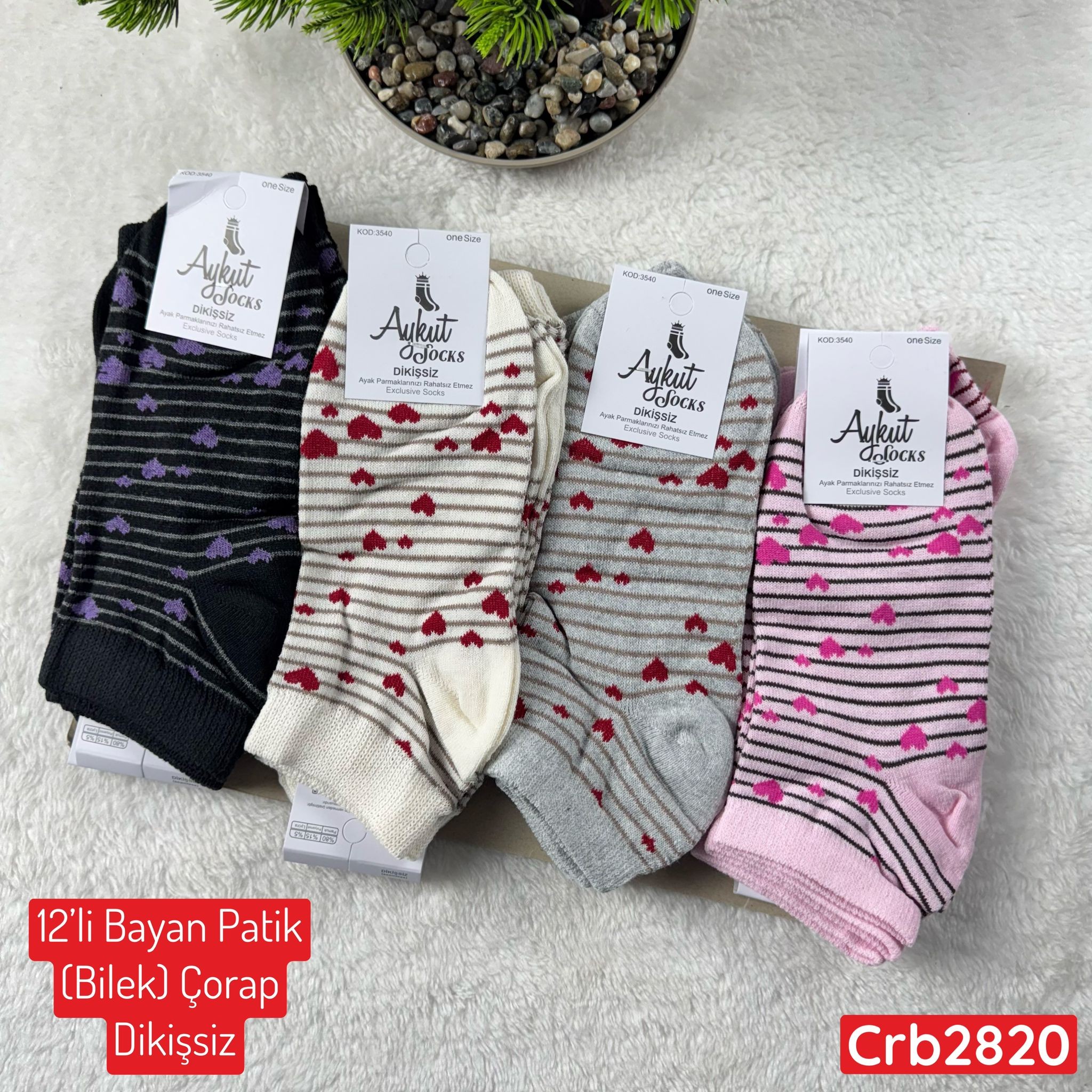ZV-253 Bayan Patik(Bilek) Çorap (Dikişsiz) 12 ADET
