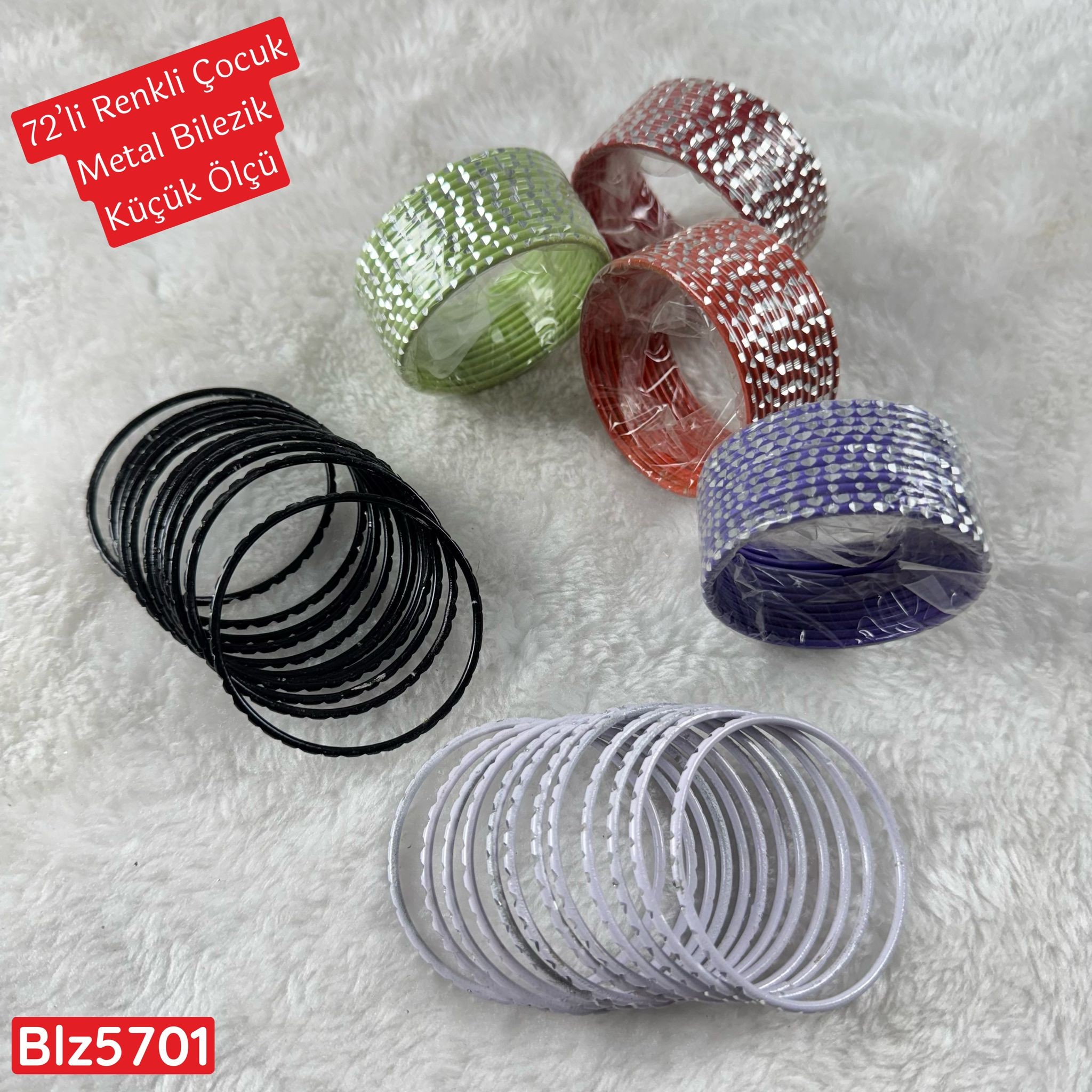 ZD-116 72'li Renkli Metal Çocuk Bilezik