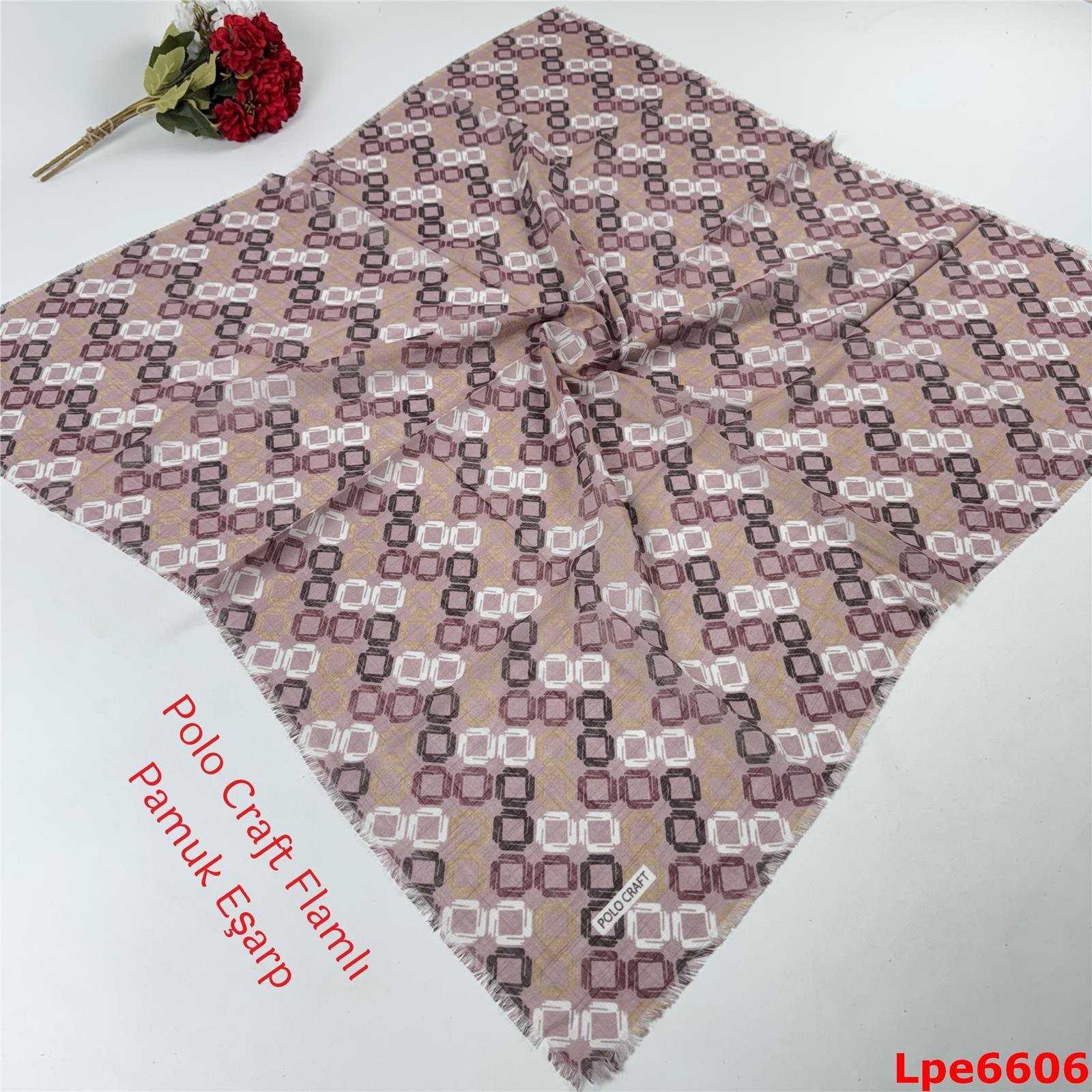 N-074 Polo Craft Flamlı Pamuk Eşarp