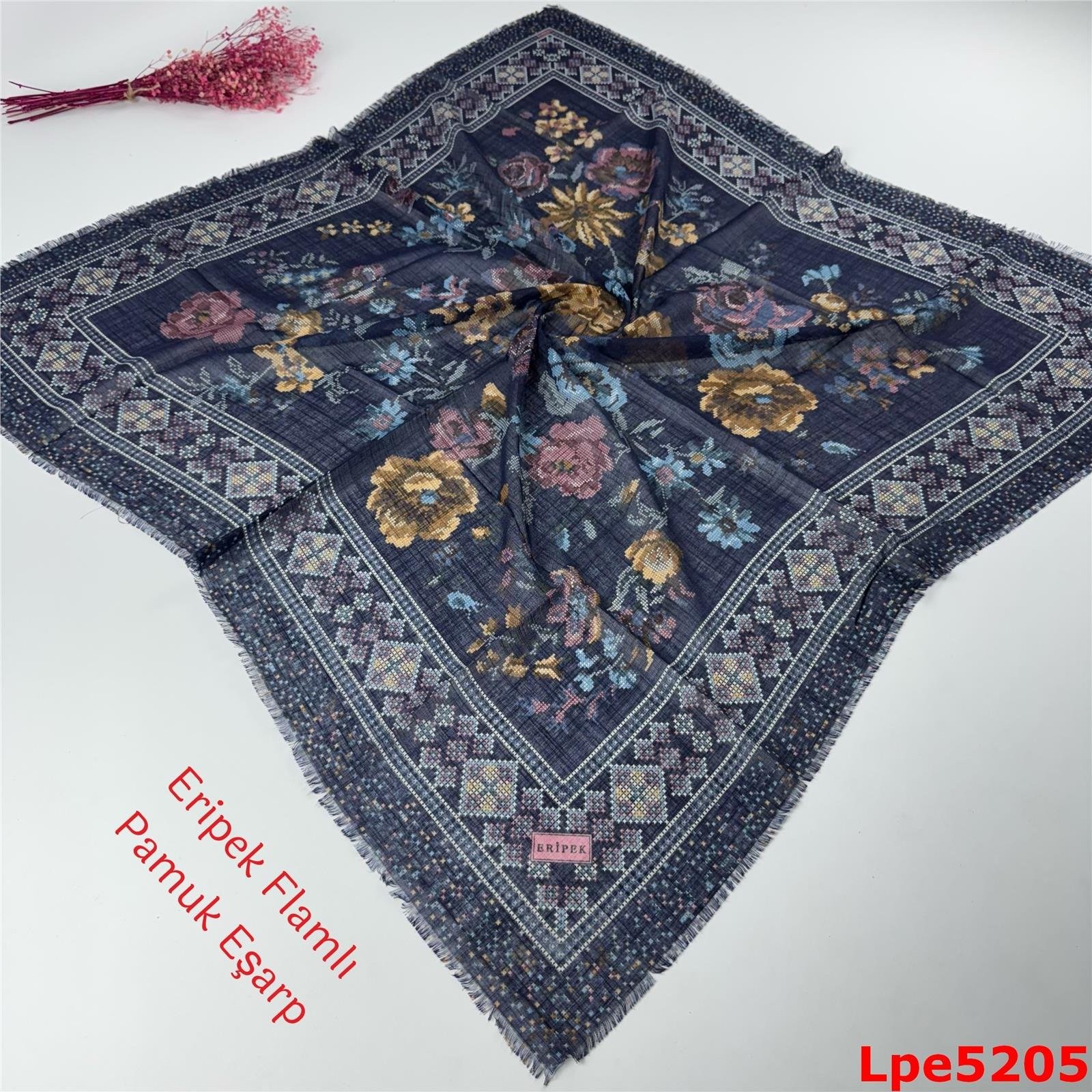 O-095 Eripek Flamlı Pamuk Eşarp