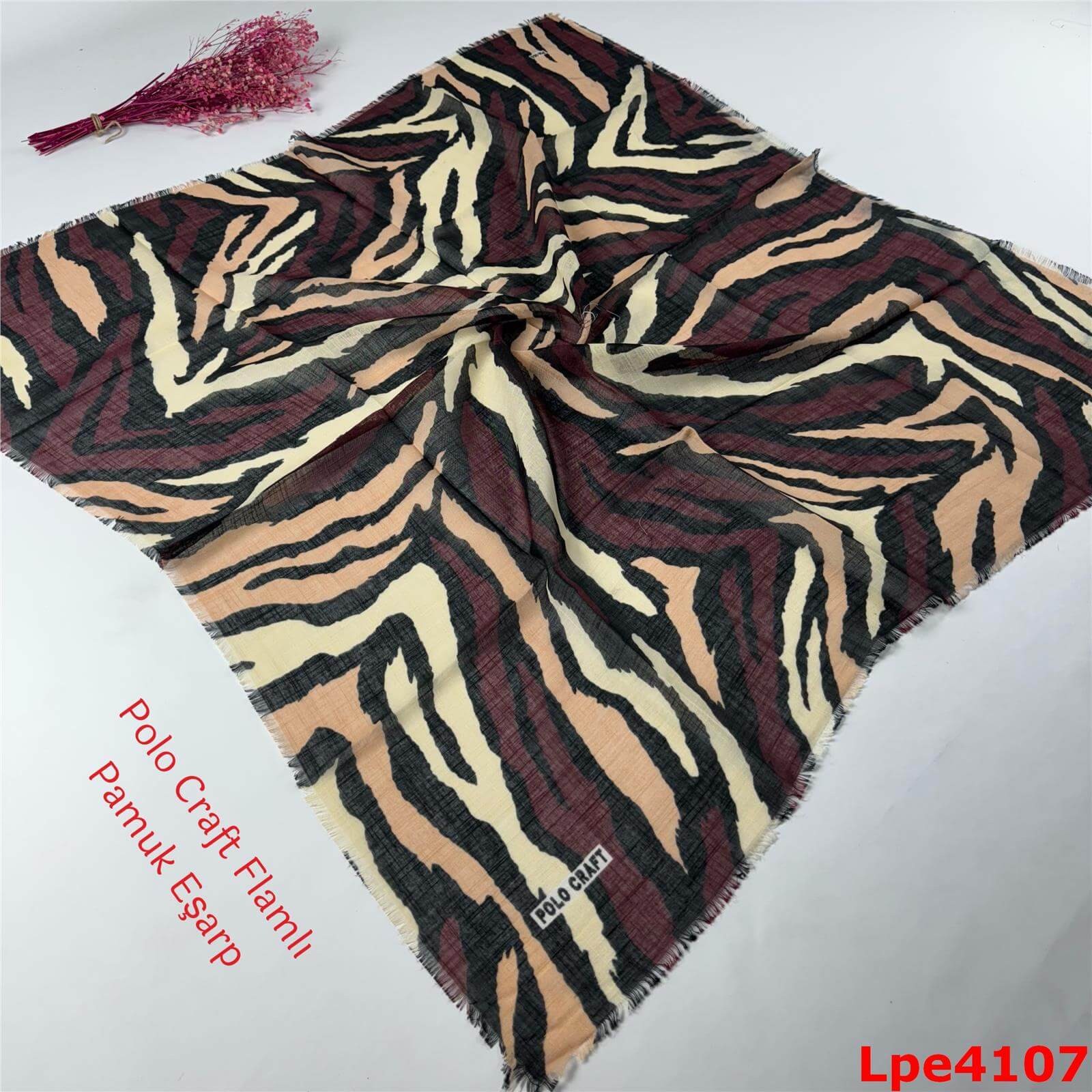 O-060 Polo Craft Flamlı Pamuk Eşarp