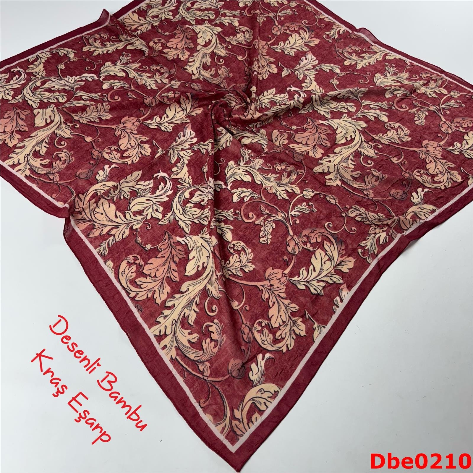 S-098 Desenli Bambu Kraş Eşarp