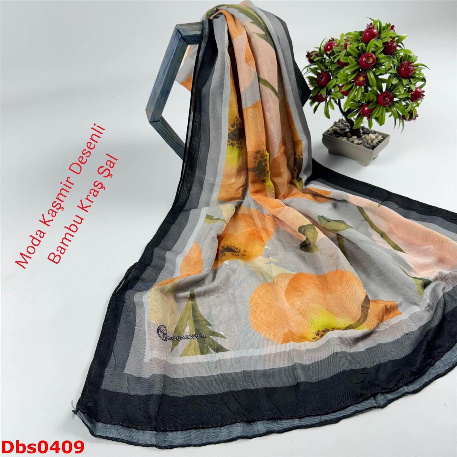 K-190  Moda Kaşmir Desenli Bambu Kraş Şal