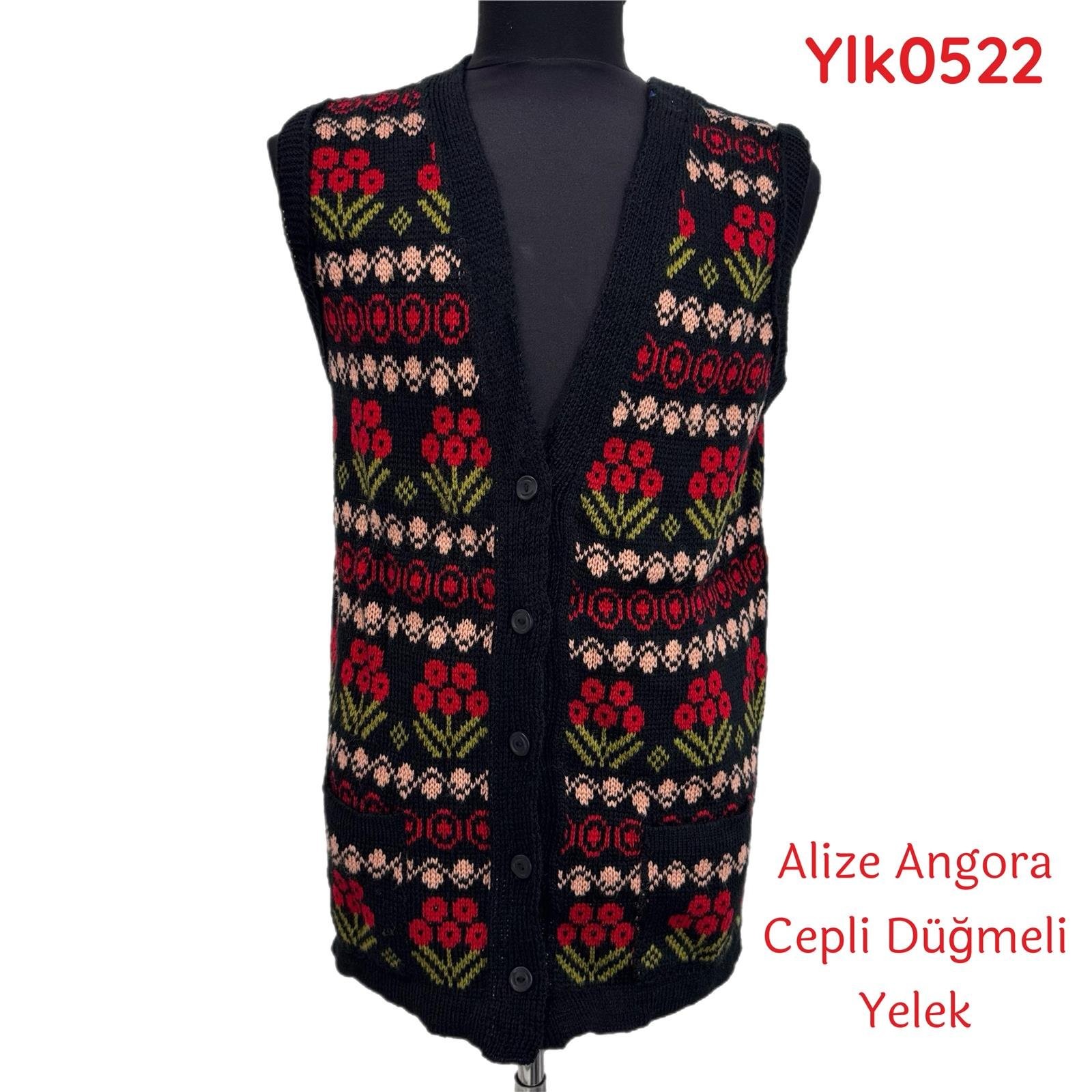 U-403 Alize Angora Cepli Düğmeli Yelek