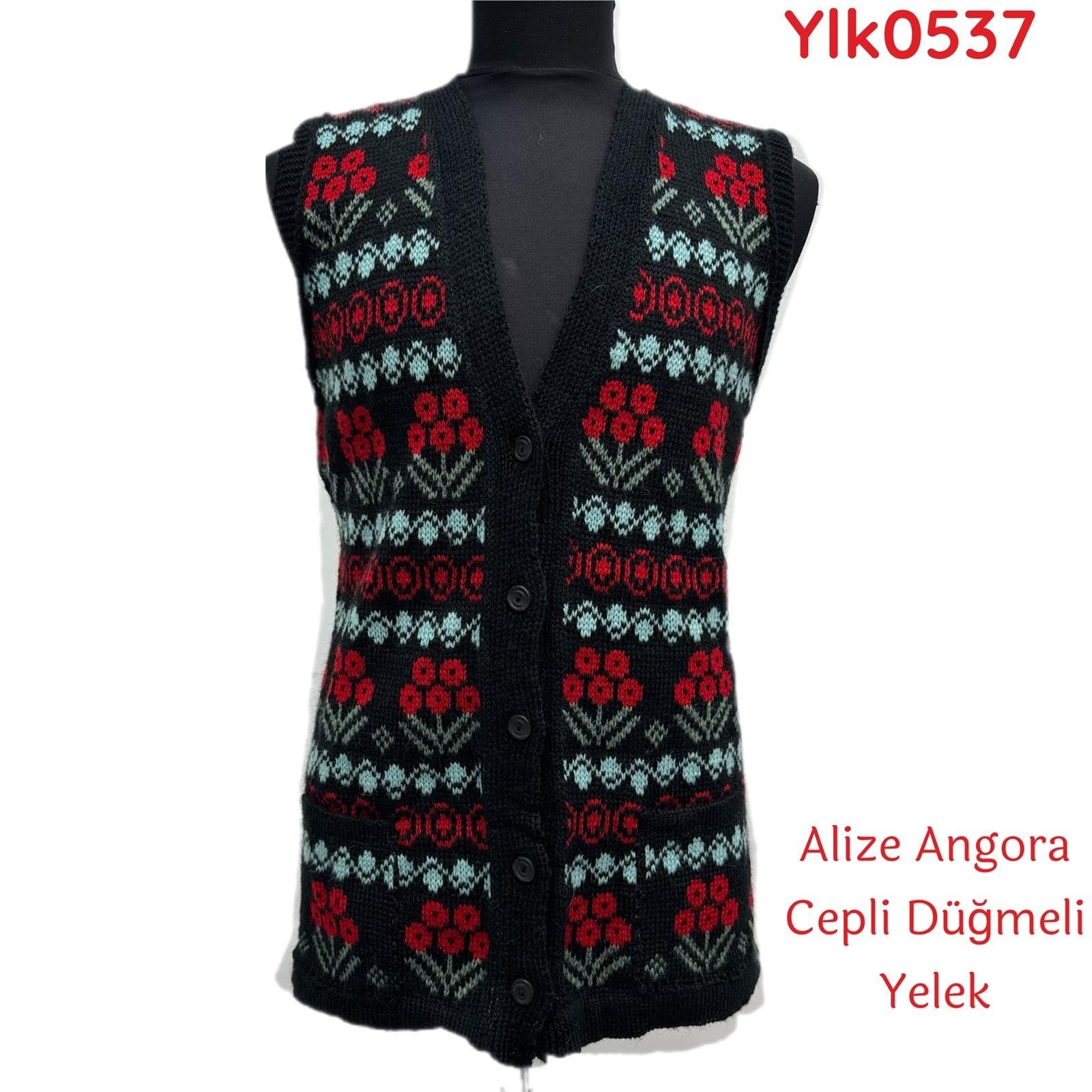 ZY-017 Alize Angora Cepli Düğmeli Yelek