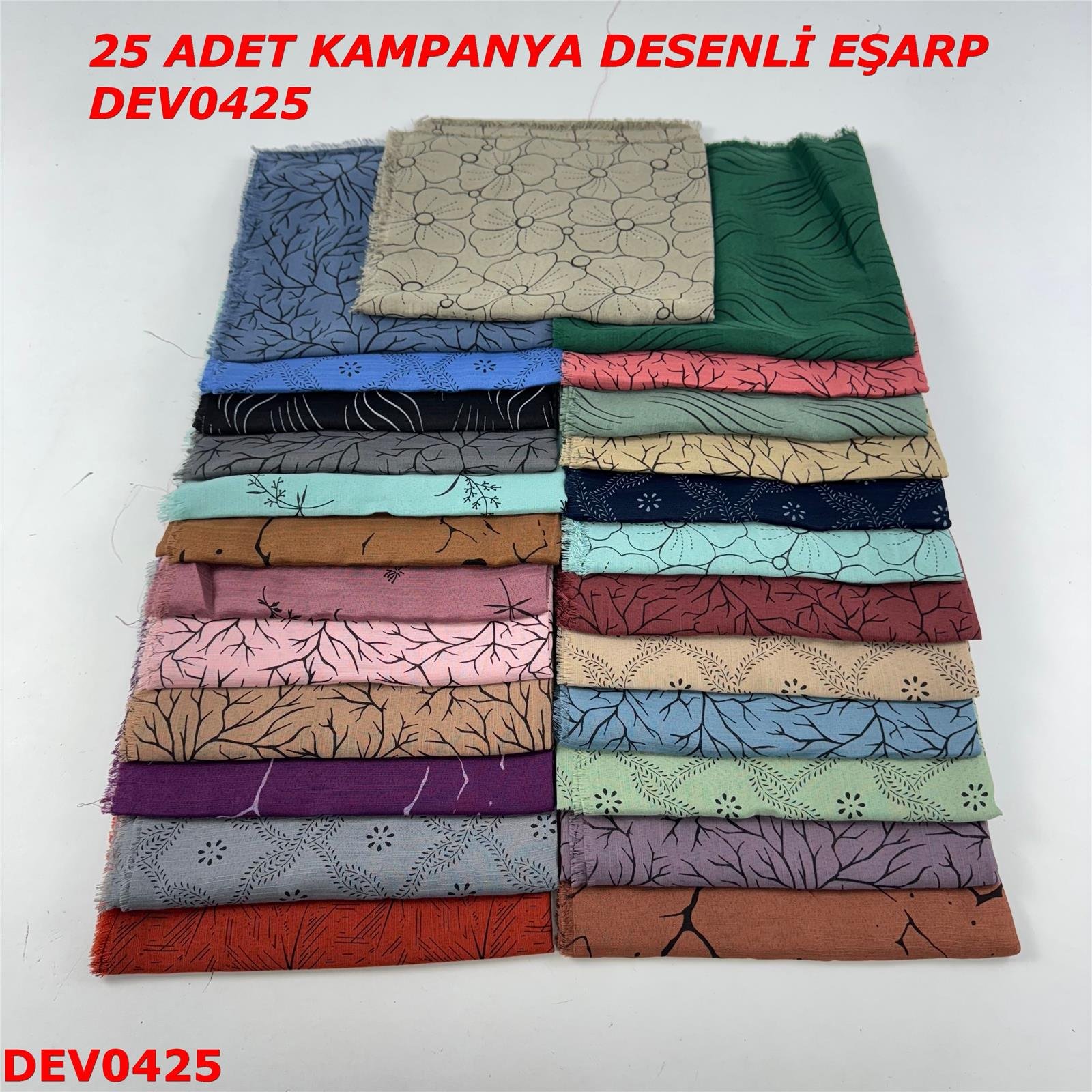 25 ADET  KAMPANYA DESENLİ EŞARP