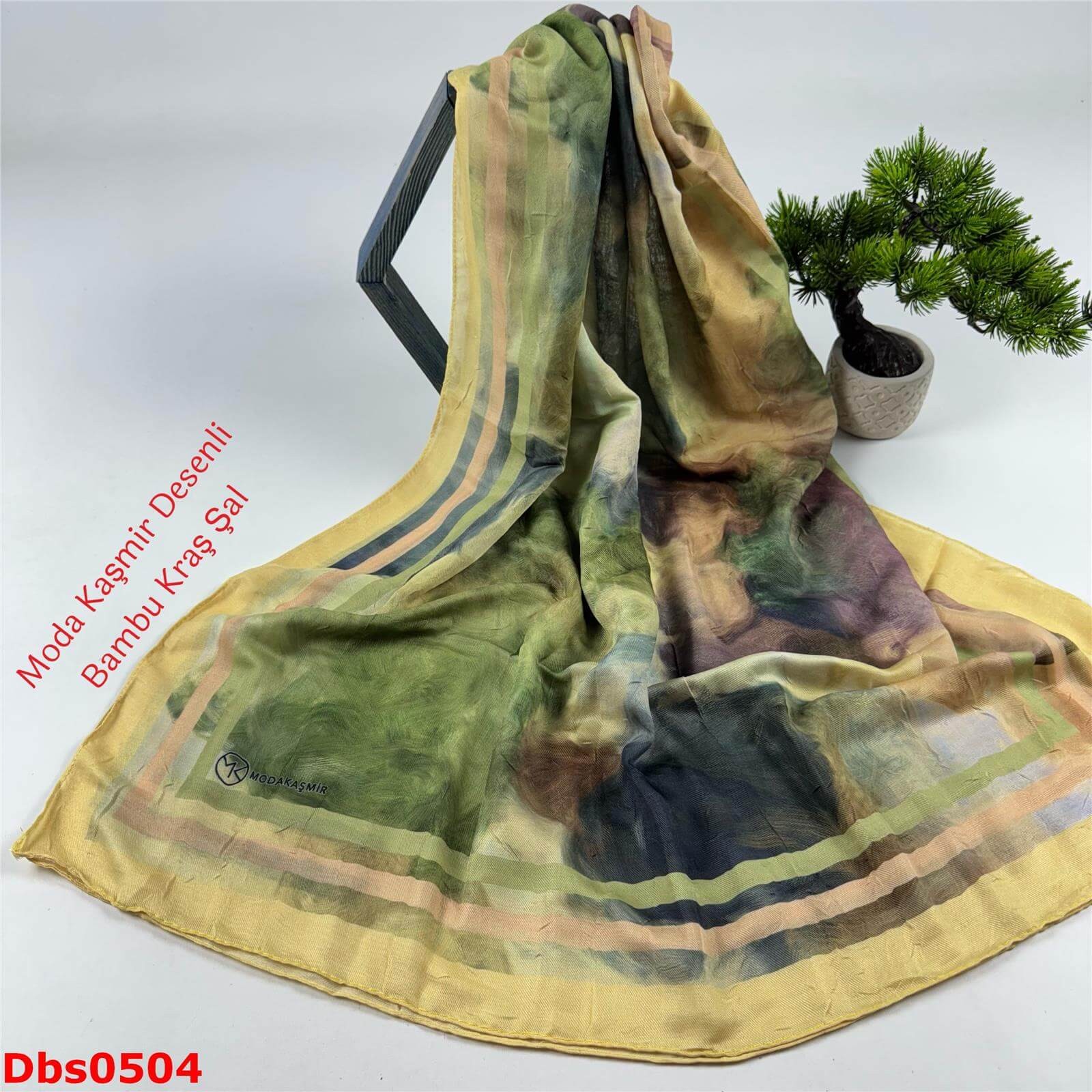 K-125 Moda Kaşmir Desenli Bambu Kraş Şal