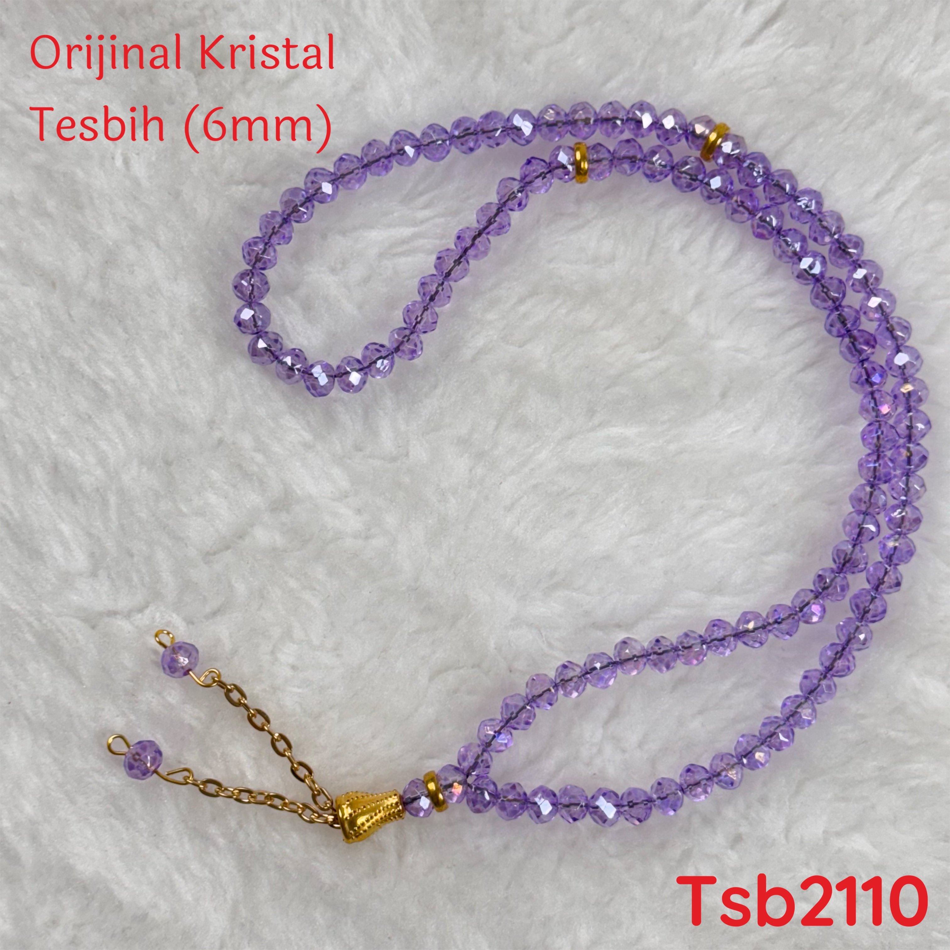 V-291 Orijinal Kristal Tesbih 6mm