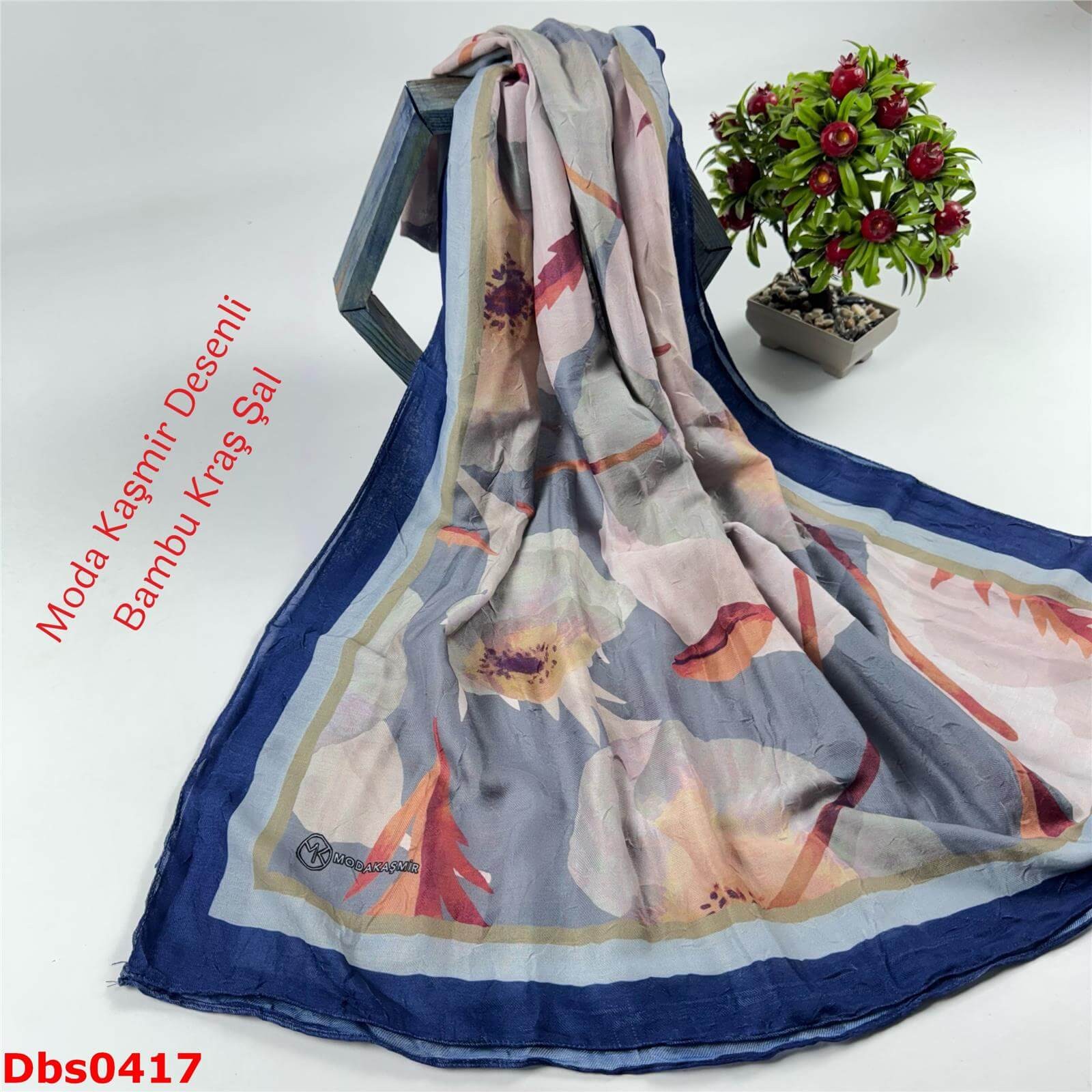 K-200  Moda Kaşmir Desenli Bambu Kraş Şal
