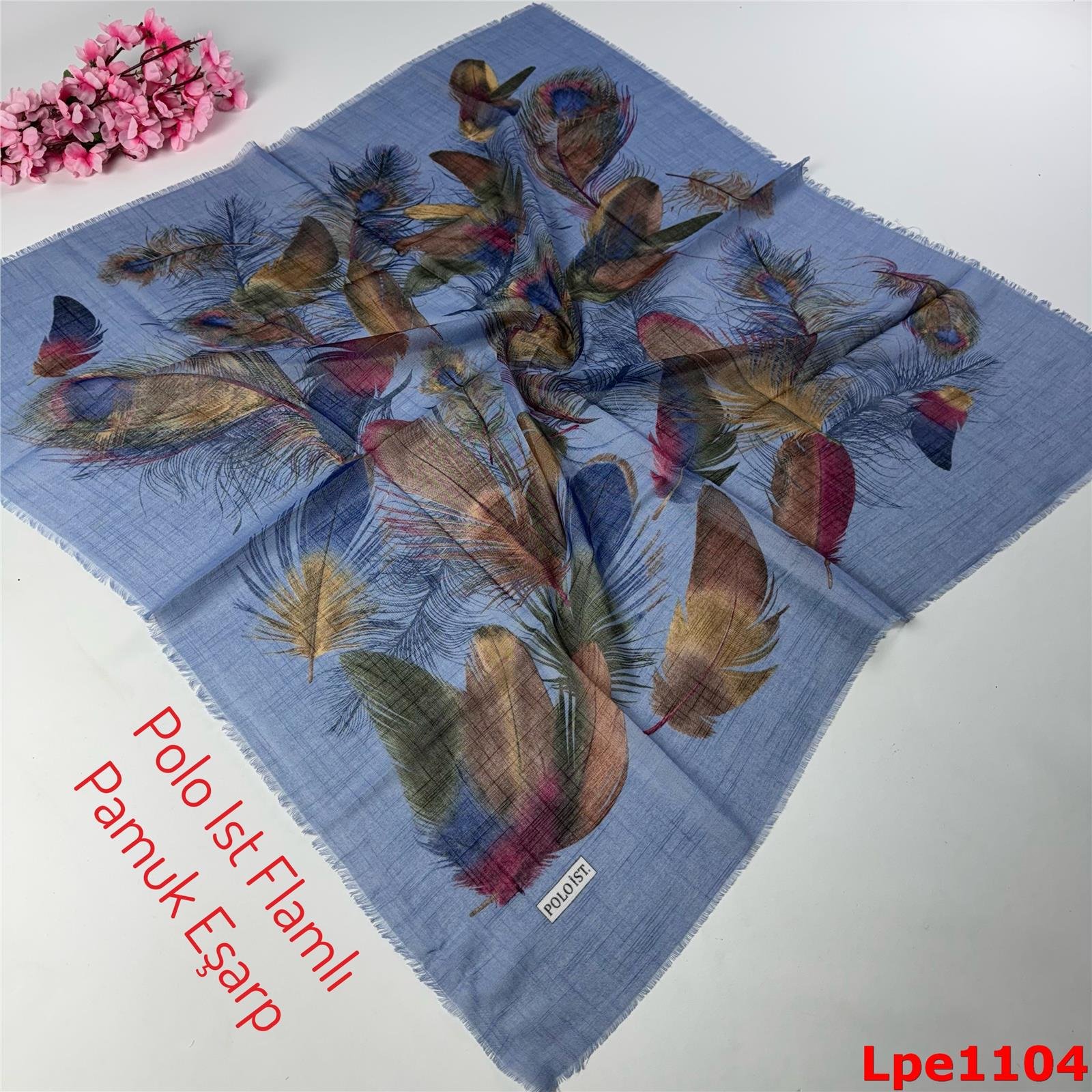 N-145 Polo İst Flamlı Pamuk Eşarp