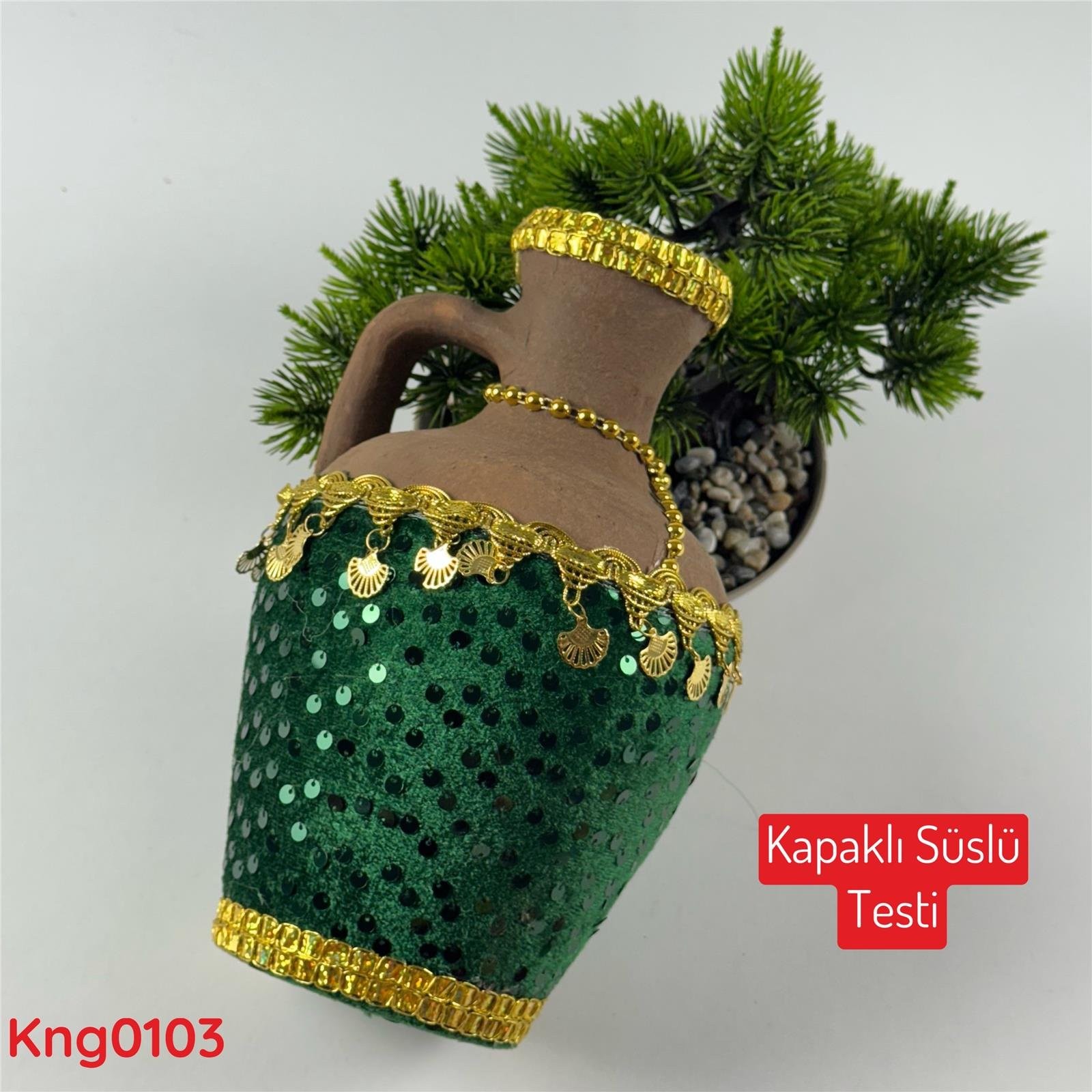 ZV-168 Kapaklı Süslü Testi