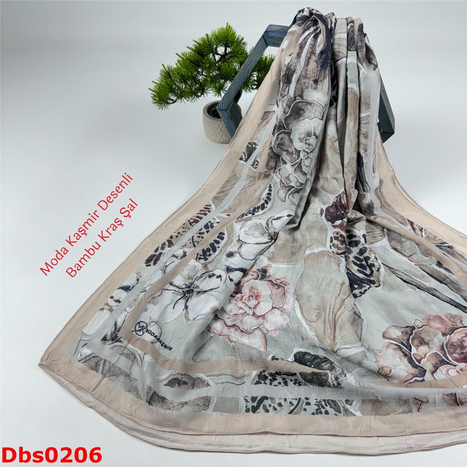 K-144 Moda Kaşmir Desenli Bambu Kraş Şal
