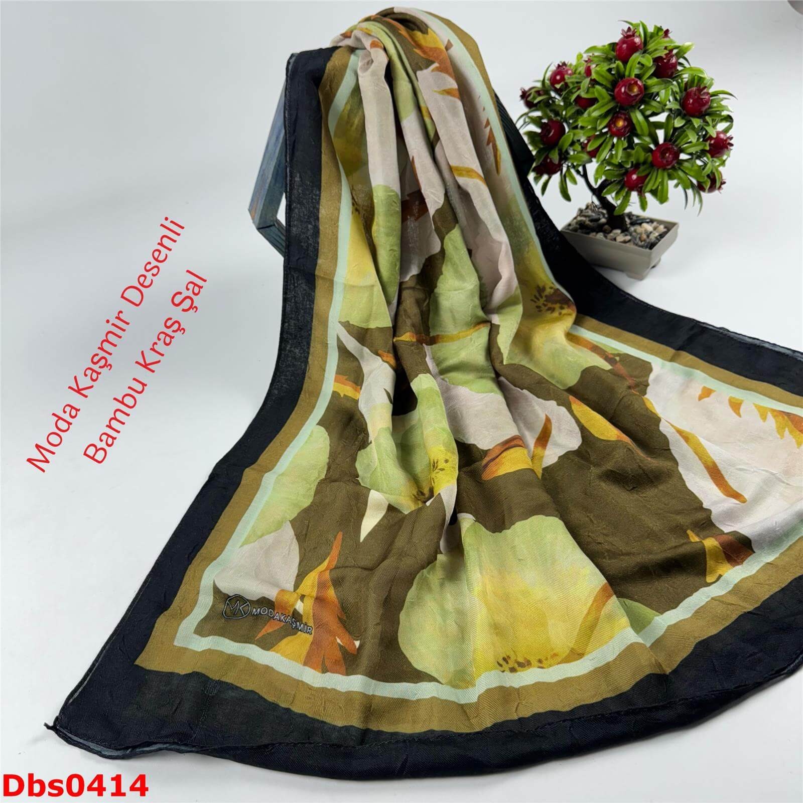 K-197  Moda Kaşmir Desenli Bambu Kraş Şal