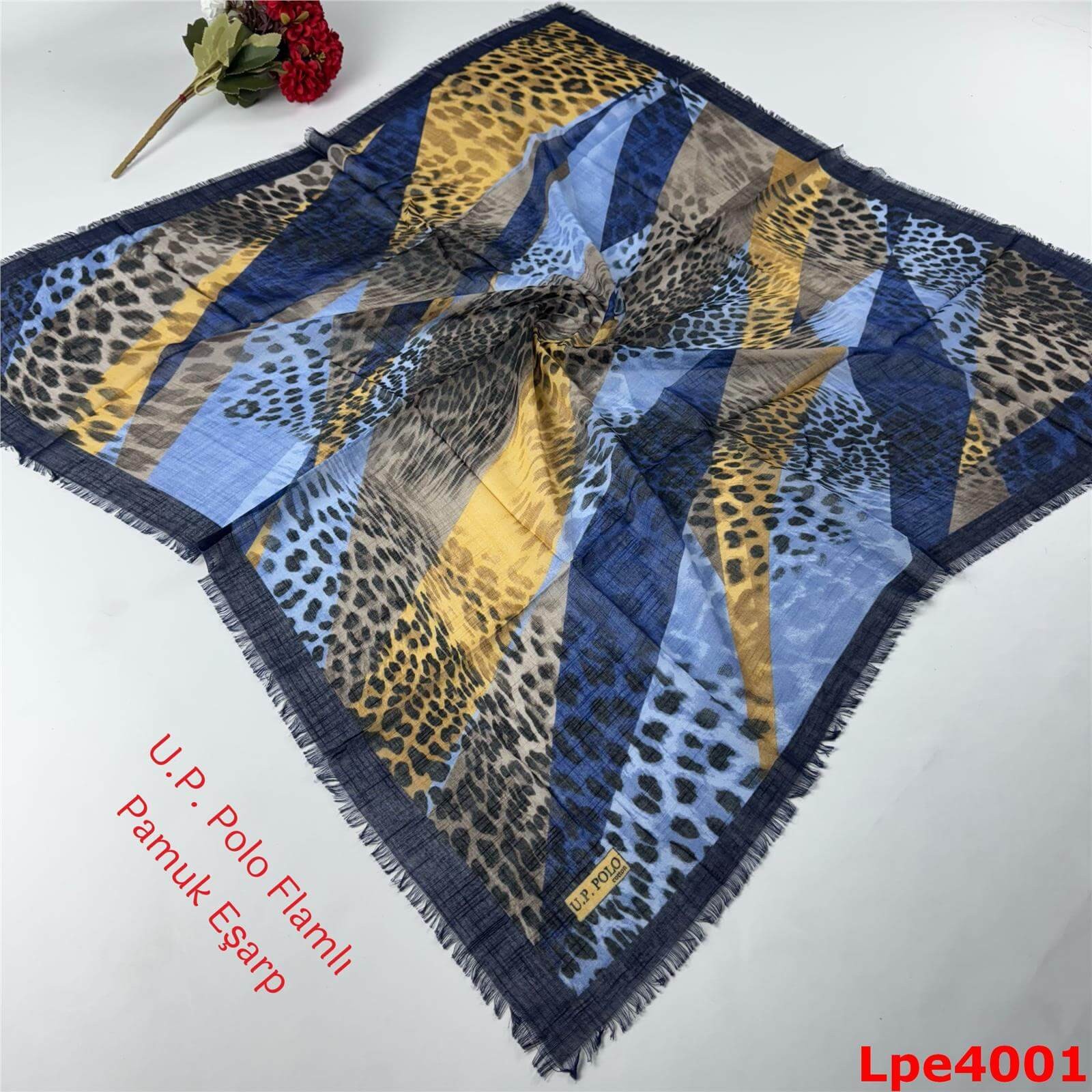 O-040 U.P Polo Flamlı Pamuk Eşarp