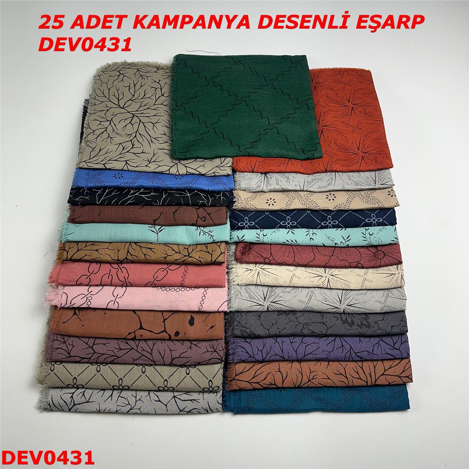 25 ADET  KAMPANYA DESENLİ EŞARP