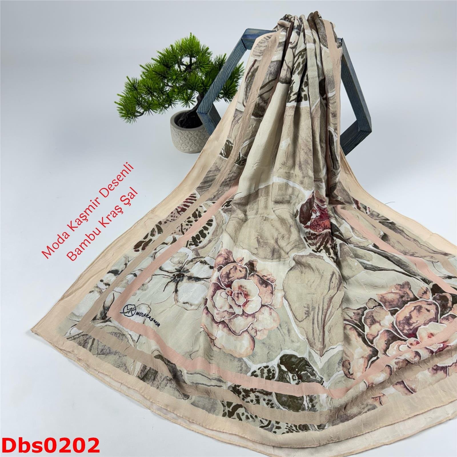 K-140 Moda Kaşmir Desenli Bambu Kraş Şal
