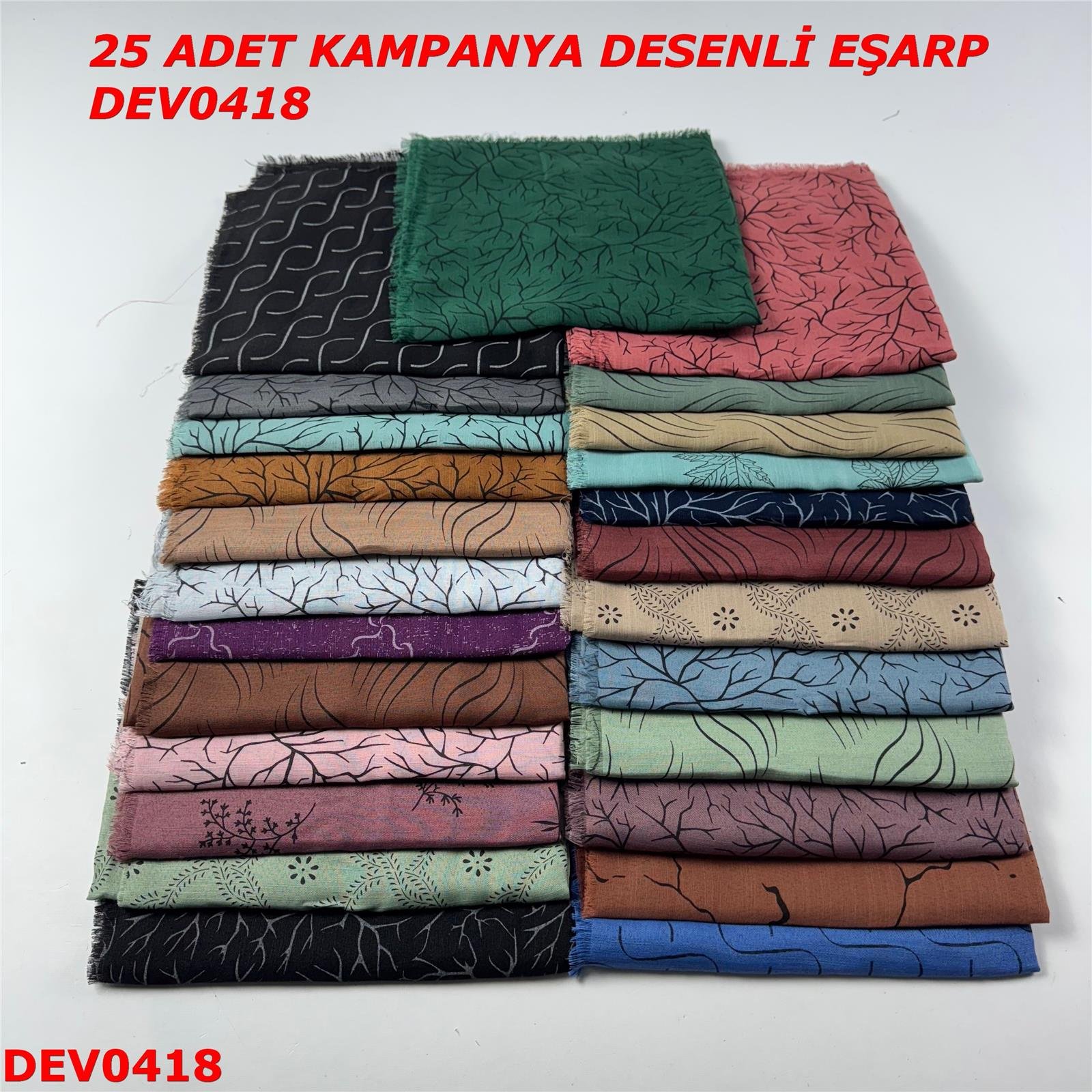 25 ADET  KAMPANYA DESENLİ EŞARP