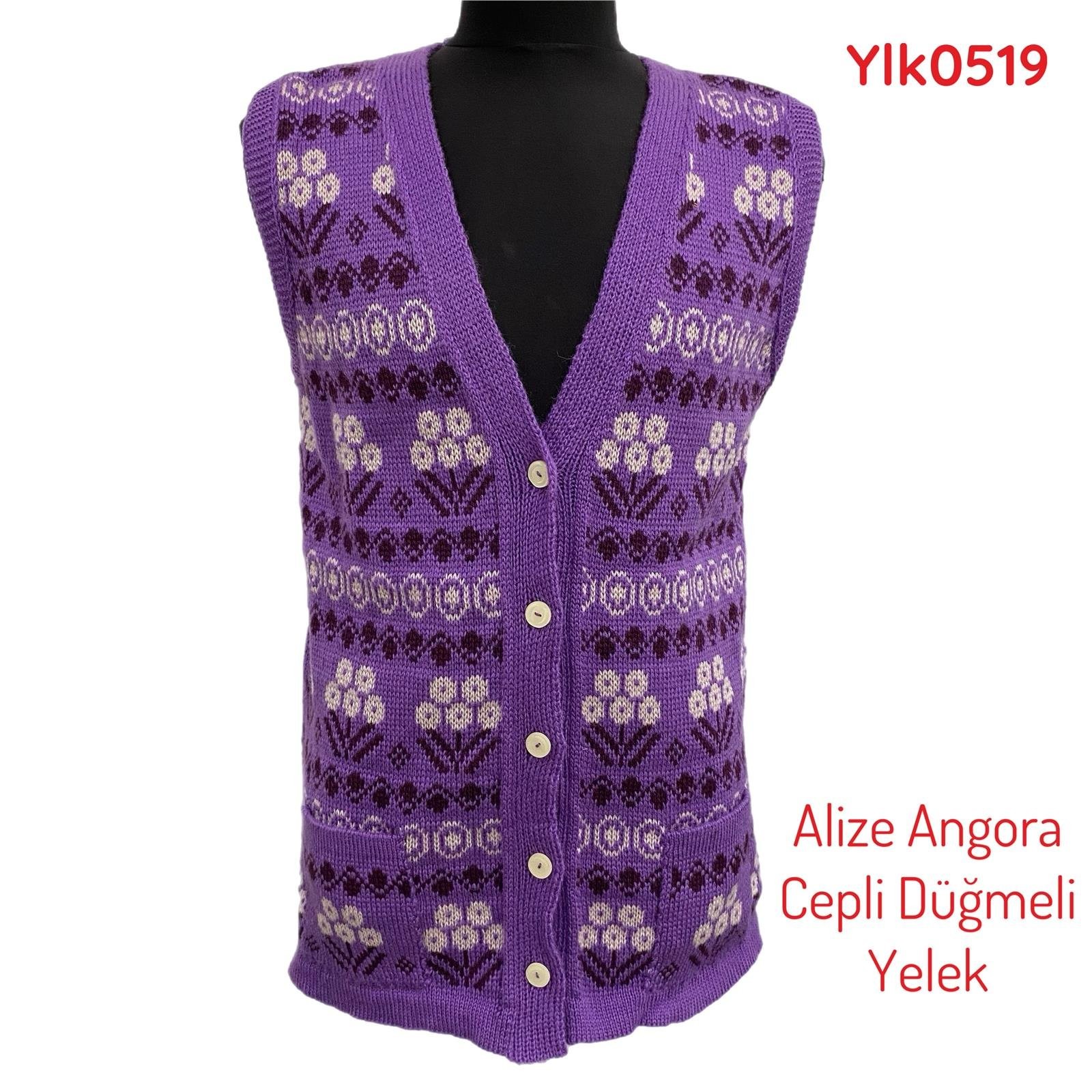 U-397 Alize Angora Cepli Düğmeli Yelek