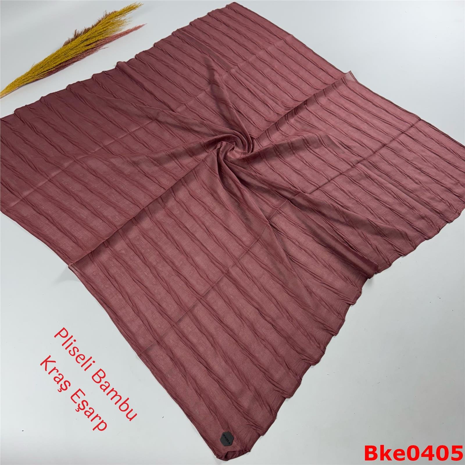 J-129 Pliseli Bambu Kraş Eşarp