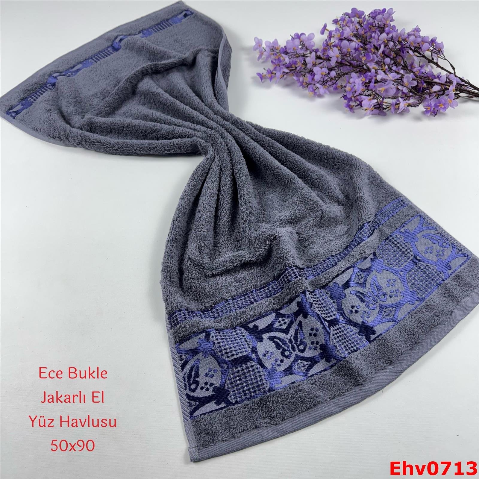 ZG-046 50*90 Ece Bukle Jakarlı El Yüz Havlusu