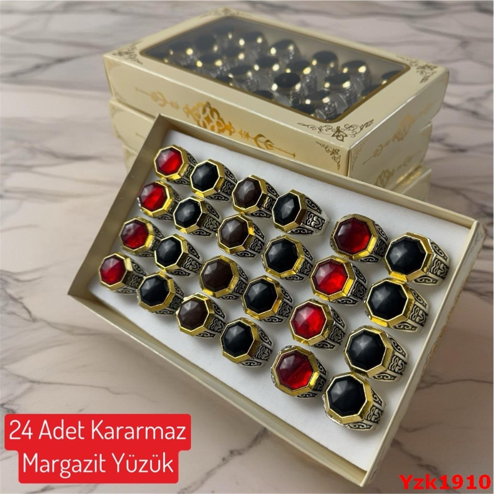 ZN-230 24'lü Kararmaz Margazit Erkek Yüzük